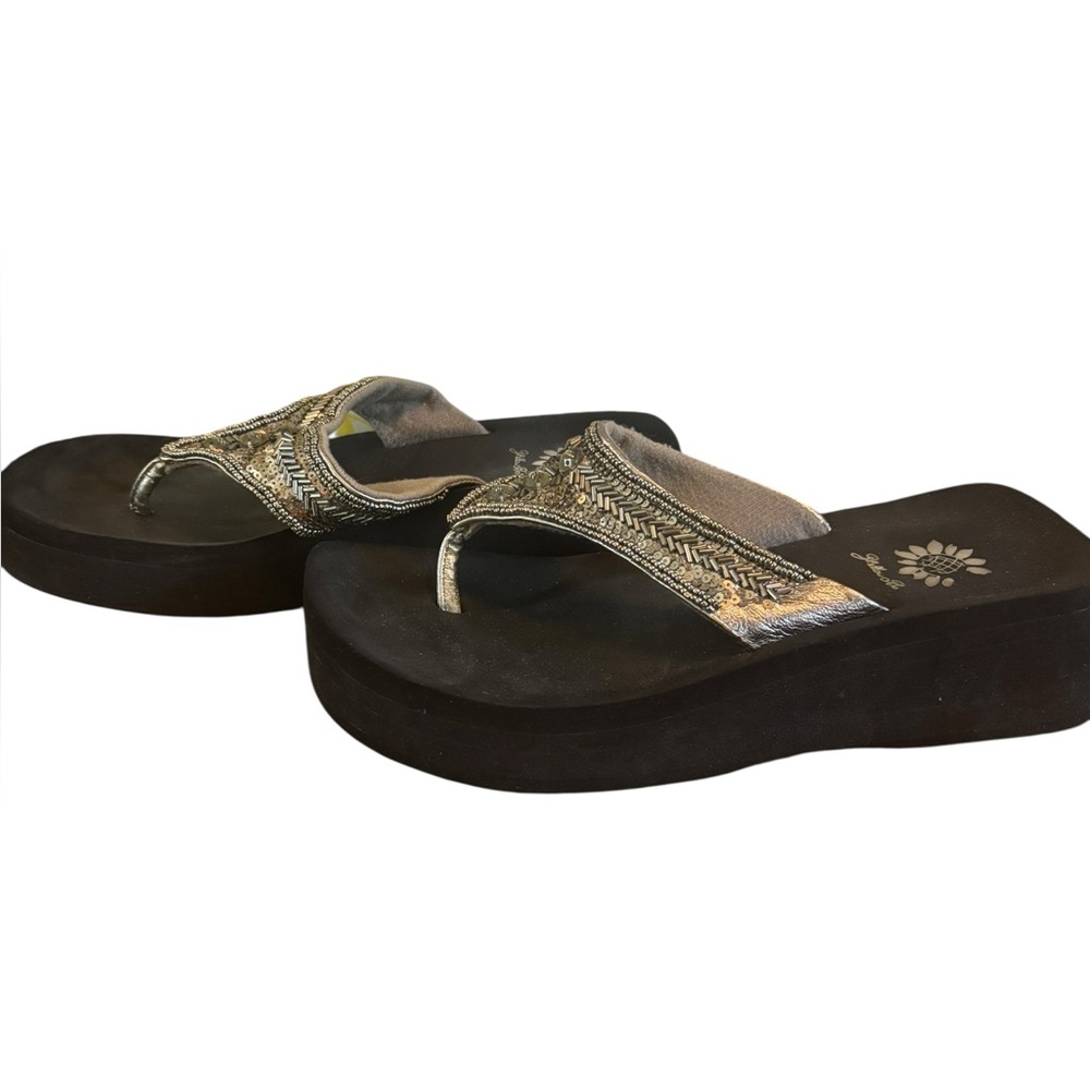 Yellow Box Pewter Embellished Sandals - Picture 4 of 5